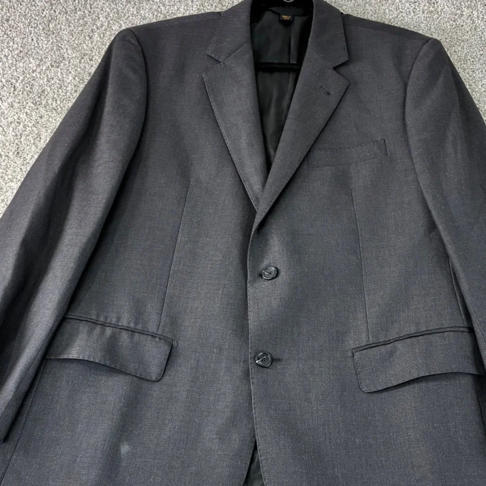 Baroni Couture 42R Charcoal Gray 100% Wool Super 150s Men's‎ Blazer Suit Jacket